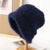 New autumn and winter solid color versatile wool hat Internet celebrity big head circumference knitted hat women's ear protection warm pile hat