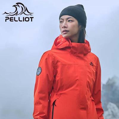 PELLIOT Damska kurtka zewnętrzna wodoodporna 3 w 1 z twardą powłoką