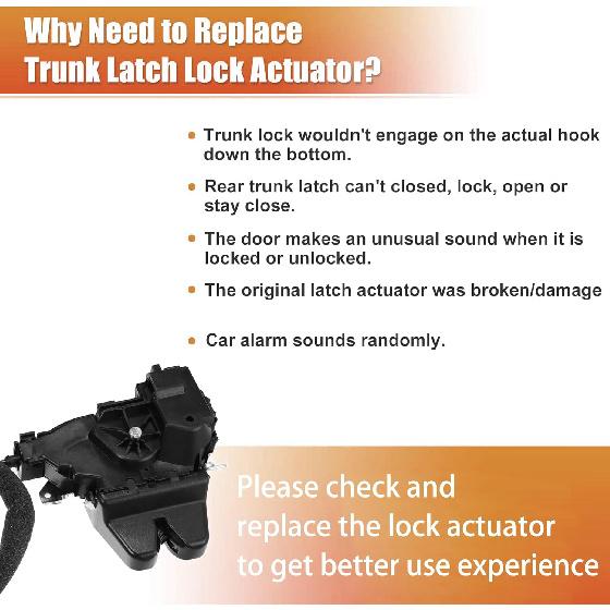 Trunk Latch Lock Actuator 2047500485 for Mercedes-Benz C250 2012-2015;C300 2008-2014 C350 C63 AMG 2008-2015 W204 Rear Deck Lid Latch Motor Tailgate