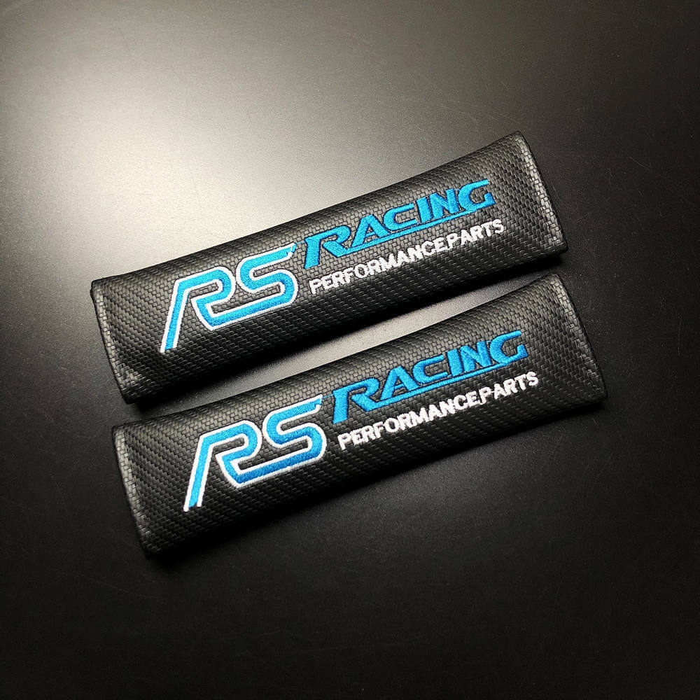 

2 шт. RS гоночное углеродное волокно автокресло безопасно чехол для ремня подушки подплечники синий