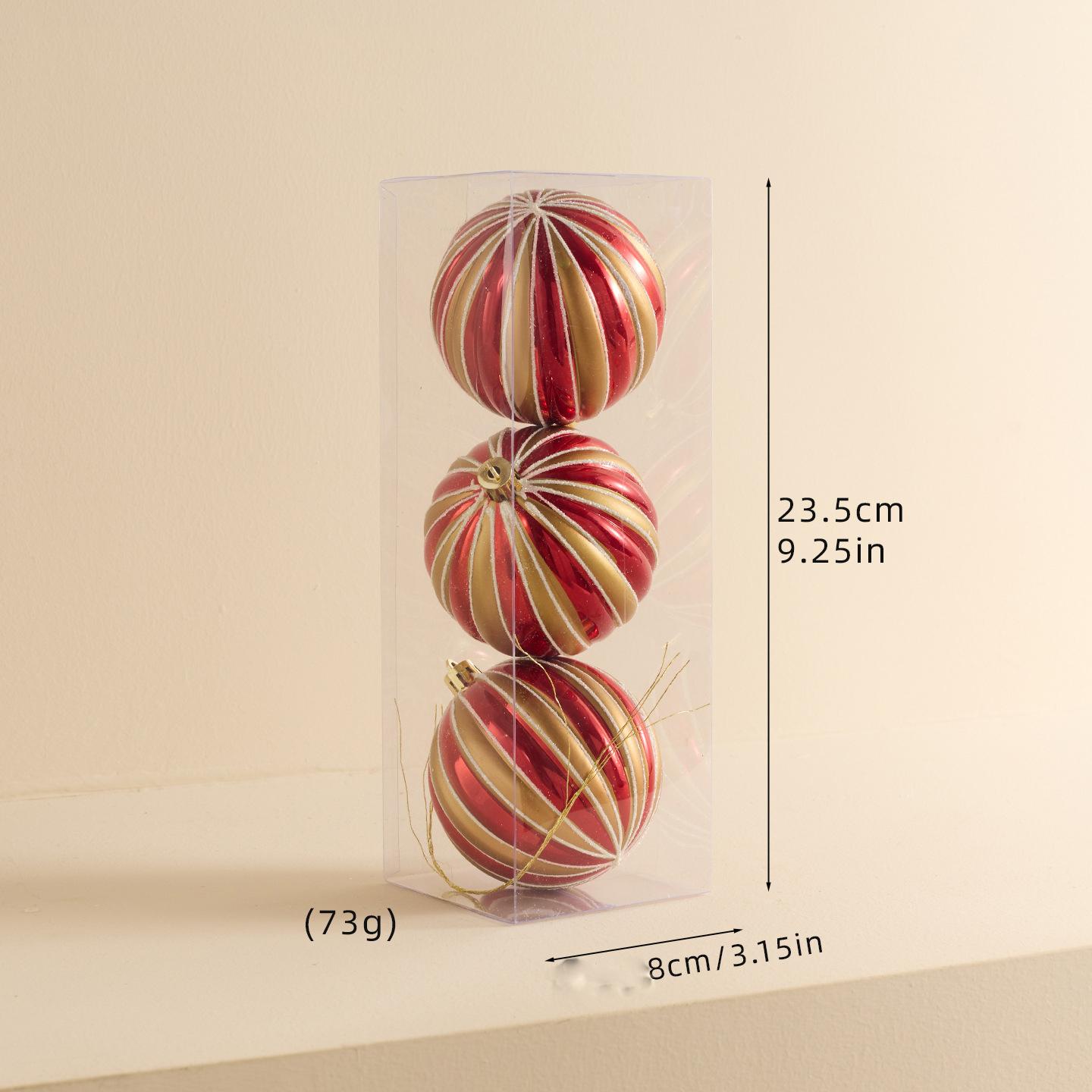 

3-Piece Vintage Christmas Ornament Set Red And Green Christmas Baubles Holiday Decorations For Festive Scenes