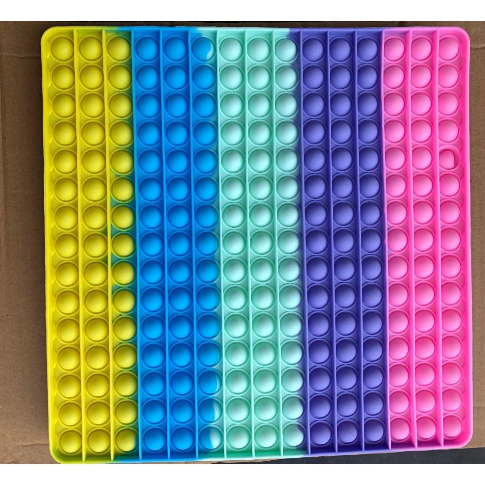 Große Größe 30*30cm Riesige Fidget Spielzeuge Regenbogen Antistress Drück sie Blasen Fidget Spielzeuge Stressabbau Spielzeug für Kinder Erwachsene