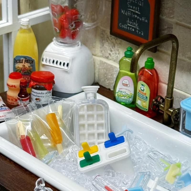 1 Set Mini Ice Stick Ornament Cute Miniature Dollhouse Food Simulation Ice Cream Popsicle Model For Doll Diy Accessories