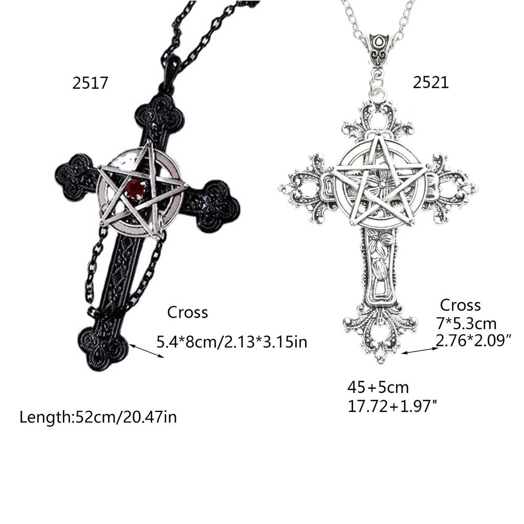Elegant Gothic Chain Necklaces Religious Neck Jewelry Pendant Necklace Simple Neckchain for Parties and Casual Looks