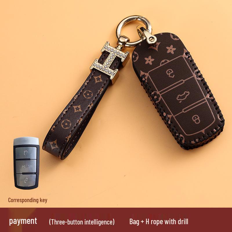 Volkswagen Car Key Cover for Sagitar, Bora, Lavida, T-Roc, Tiguan L, Golf 8, Tayron, POLO with Women's Bag Buckle
