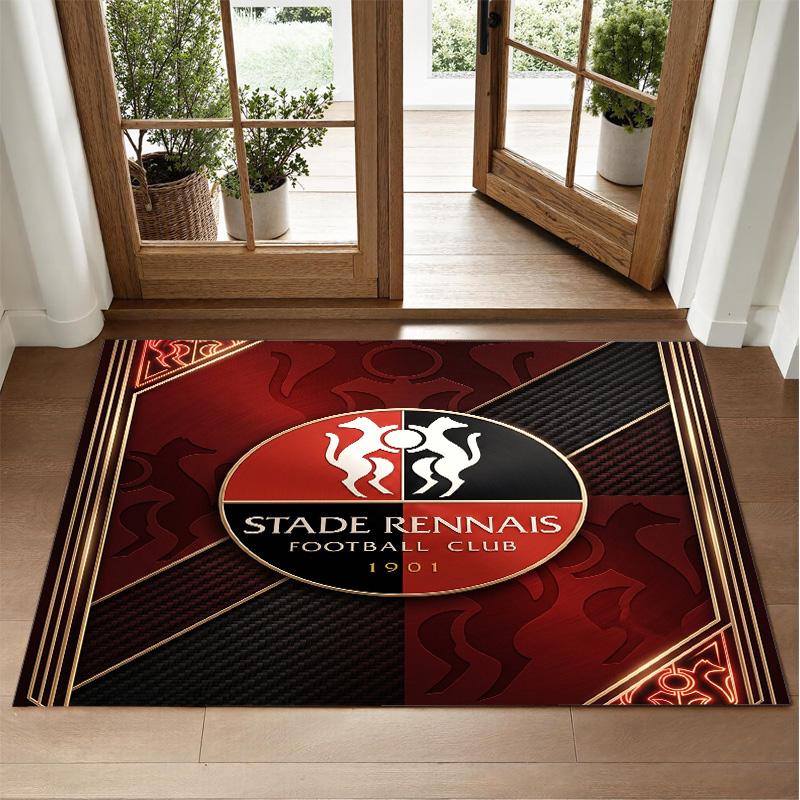 Stade Rennais FC Design Crystal Velvet Rug Soft Decorative Mat for Bedroom Entrance