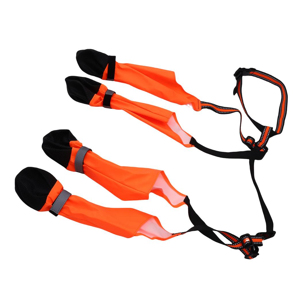 Dog Suspender Boots Breathable Touch Fastener Water Proof Dog Shoes Paws Protector for Outdoor Walking Orange