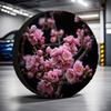 Pink Cherry Blossom Tire Cover Durable Polyester Waterproof Vehicle Spare Wheel Protector