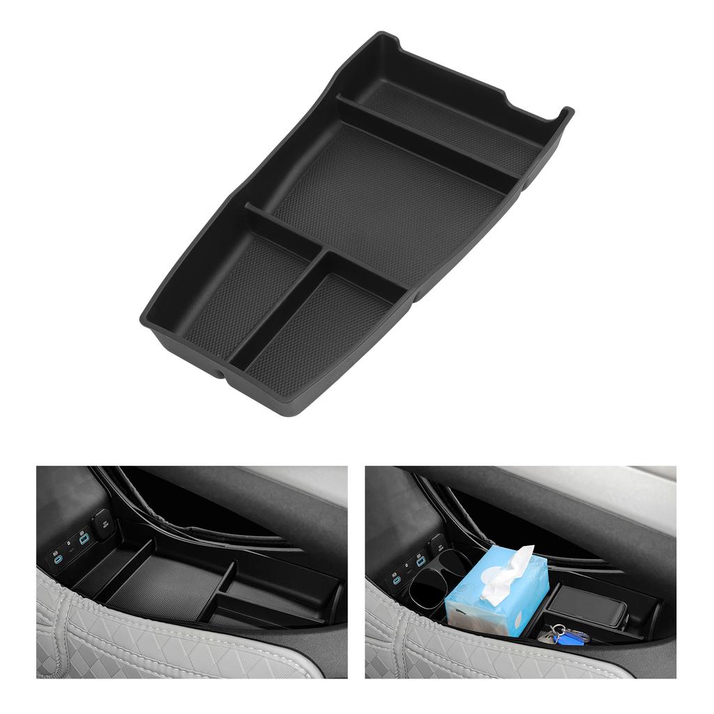 For BYD Sealion 05 EV 2025 2026 Center Console Lower Storage Box TPE Car Central Tray Organizer Accessories Tidying Black