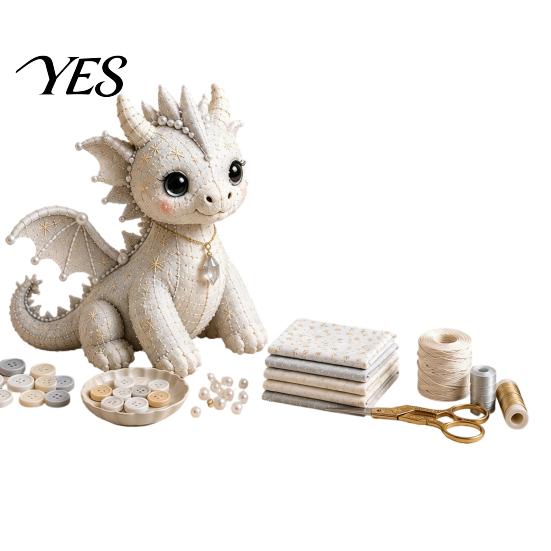Kids Sea Animal Kit DIY Patchwork Doll Kit, Handmade Gnome Sewing Set Crafts for Home Decor, Fabric Cartoon Dragon Beginner