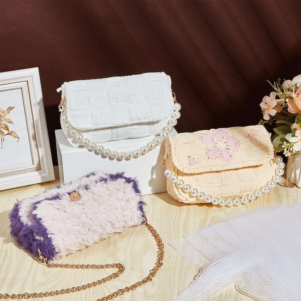 Accessori Borsa Plastica Rete Bianca Tela Rete Fogli Filato Acrilico Lavorazione a Maglia