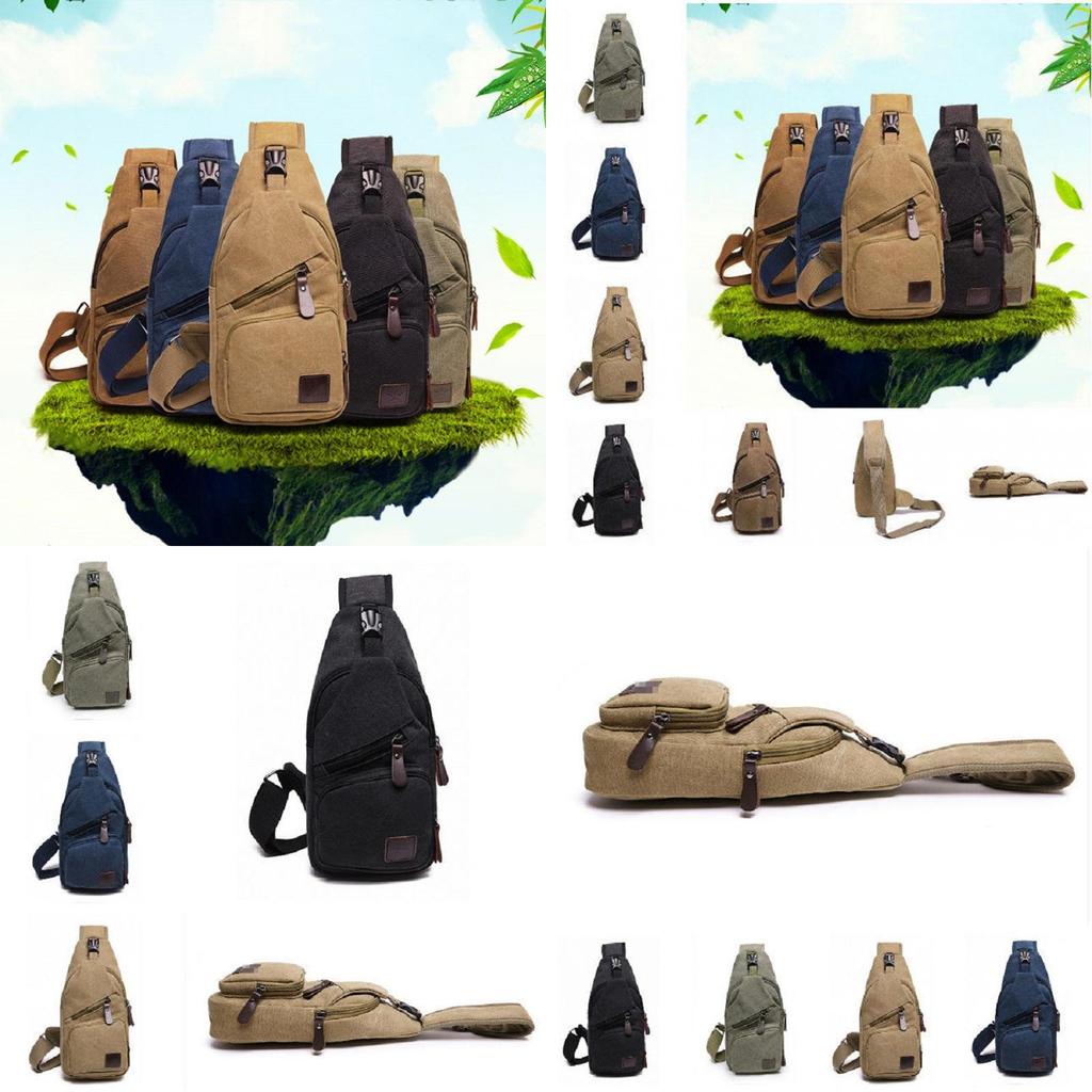 Backpack Shoulder Mens Chest Satchel Canvas Crossbody Satchel Pouch Fashion Man