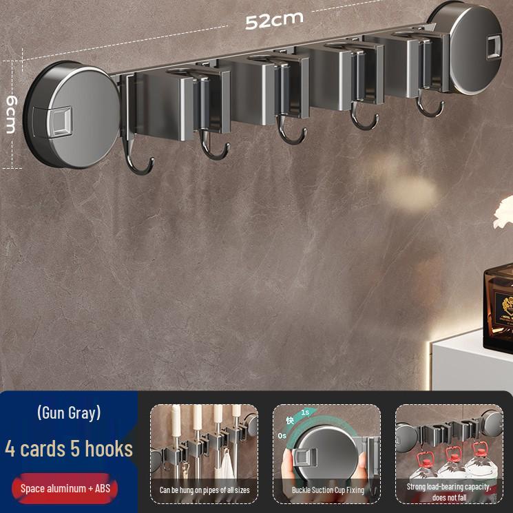 Saugbecher-Mopp- und Besenhalter - Bohrerfreie Wandmontage für die Badezimmeraufbewahrung