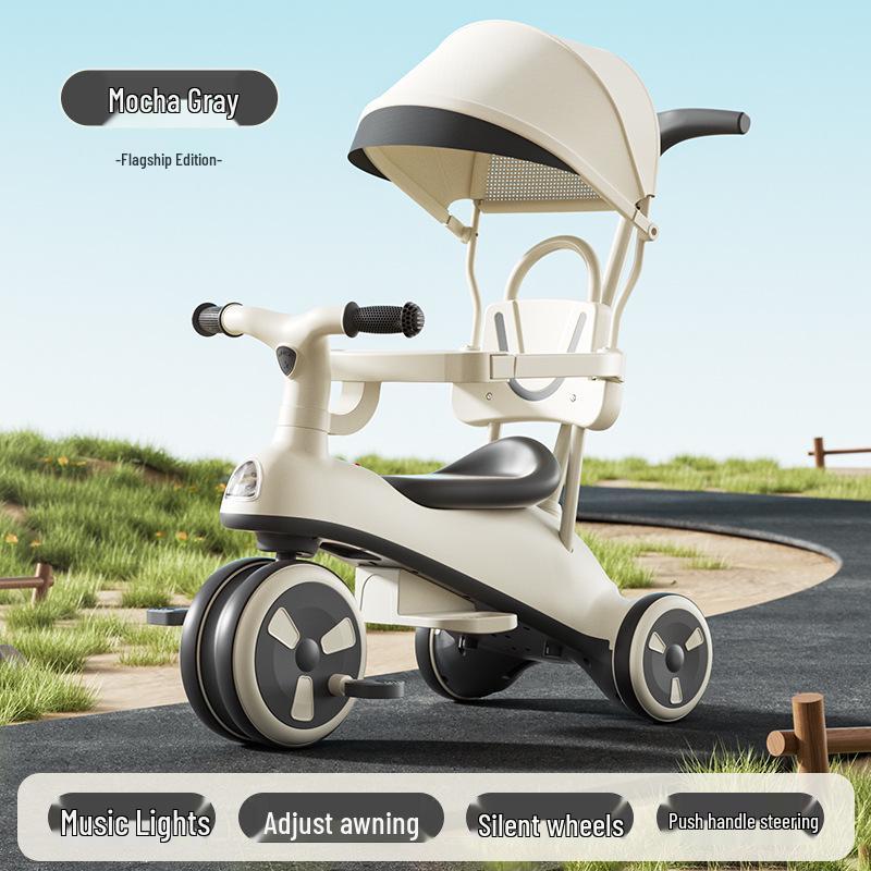 Multi-Functional Unisex Children's Tricycle: 3-in-1 Ride and Push for Ages 1 and Up