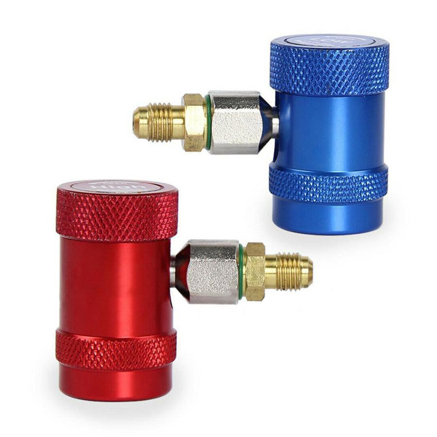 2 stk Bil Erstatt A/C Klimaanlegg Hurtigkobling Kobling Adaptersett for R1234YF