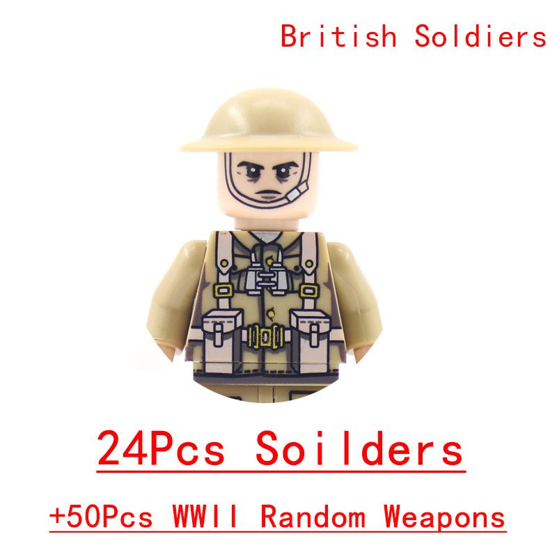 Non-Toxic Wwii Military North African Campaign Wheeled Armored Vehicle Tank Cannon Soldier Figures Building Blocks Weapon Truck Army Toy