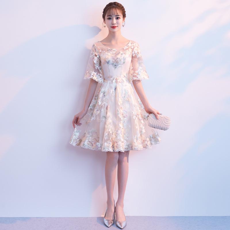 

Bridesmaid Dress New Dress Short Party Party Sister Skirt Sister Group Birthday Skinny Evening Dress XS шампанского