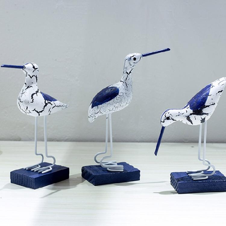 Nautical Coastal Birds Sculpture Home Decor Statue Beach Seagulls Ornaments