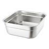 Large 304 Stainless Steel Colander with Lid - Square Vegetable Washing and Oil Draining Basin