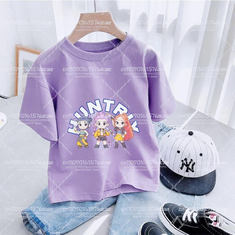 Kawaii Shirt Capybara Graphic Kids Tshirts Summer Short Sleeve Tees Cartoon Animal Boys Girls Clothes Tops Y2K Children T-shirt