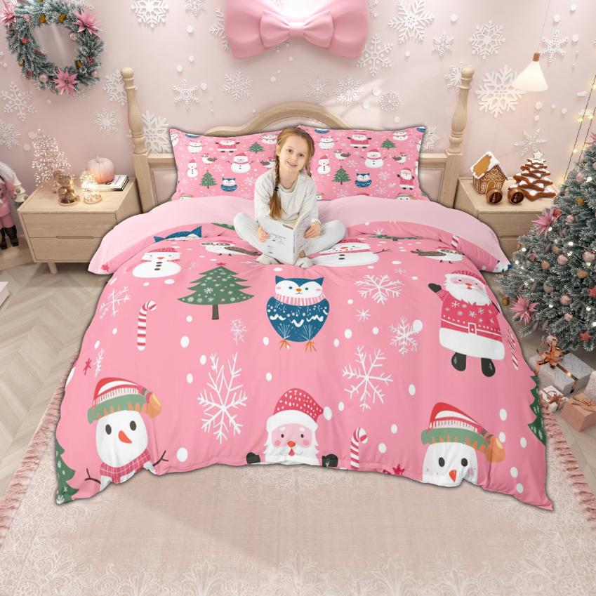

Homewish Christmas Tree Duvet Cover Set For Children, Gingerbread Bedding Set, Santa Claus Comforter Cover Set DE XS 100x135cm 2pcs&set