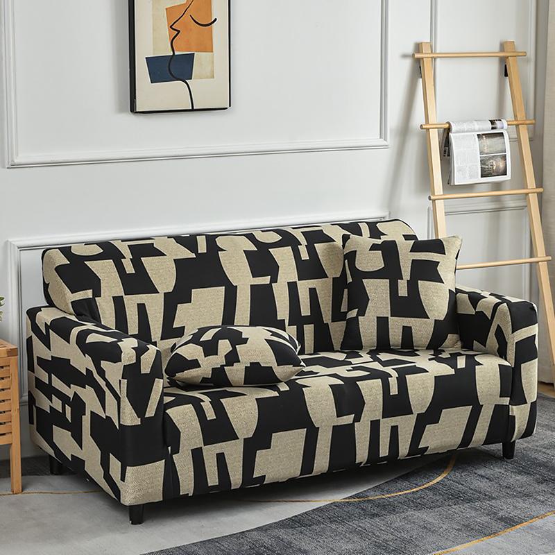 Printed Sofa Covers for Living Room Elastic Corner Couch Cover L Shaped Chaise Longue Slipcover Furniture Protector 1/2/3/4 Seat