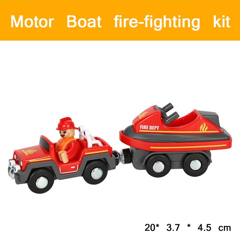 Fire Truck Magnetic Train Car Ambulance Police Car Toy Fit Brio Wooden Train Track Railway Toys For Children