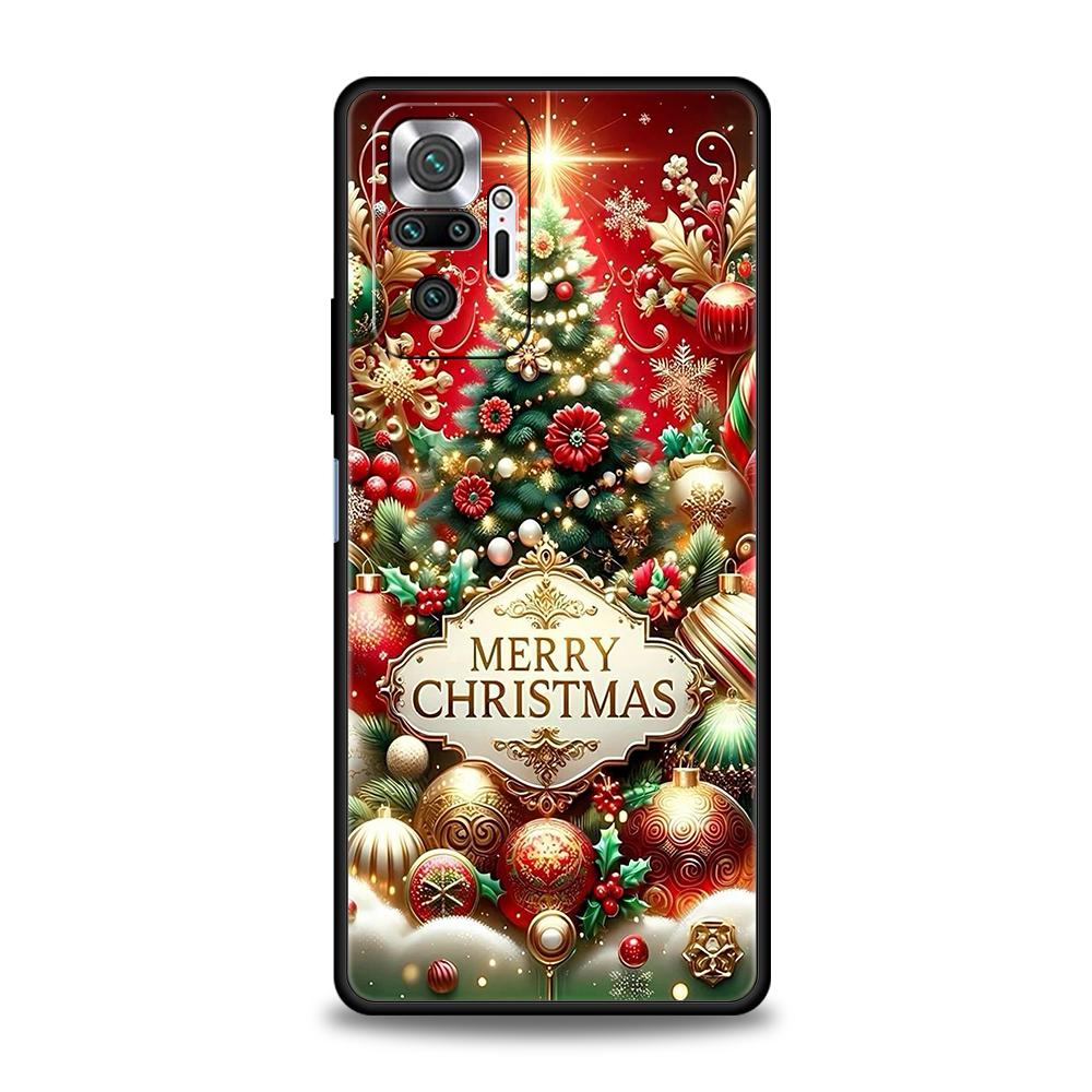 Merry Christmas Phone Case Cover for Redmi 14C 10C 9 Note 14 13 12 10 11 Pro Plus K40 K50 Pro Plus 5G Soft TPU Shell Fundas Bags