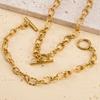 1PC 5PCS New Stainless Steel Frosted Necklace Bracelet Set Jewelry Making Gift Thick Link Chain OT Buckle Clasp Handmade Chokers