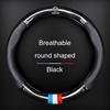 1Pcs Leather Carbon Fiber Car Steering Wheel Cover Emblem For Nissan Skyline Almera Qashqai Note Tiida Teana Juke Xtrail Nismo