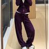 High-Waisted Drawstring Wide Leg Pants Women Soft Cotton Blend Warm Loose Fit Yoga Joggers Winter