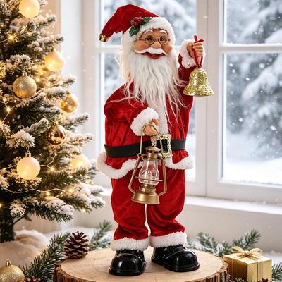 High-End Musical Electric Santa Claus Figurine: Christmas Window Display Decoration