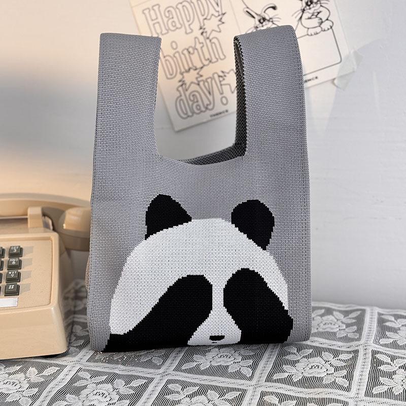 Kuanzhai Alley Souvenir: Chengdu Panda Grandpa Knitted Women's Tote Bag