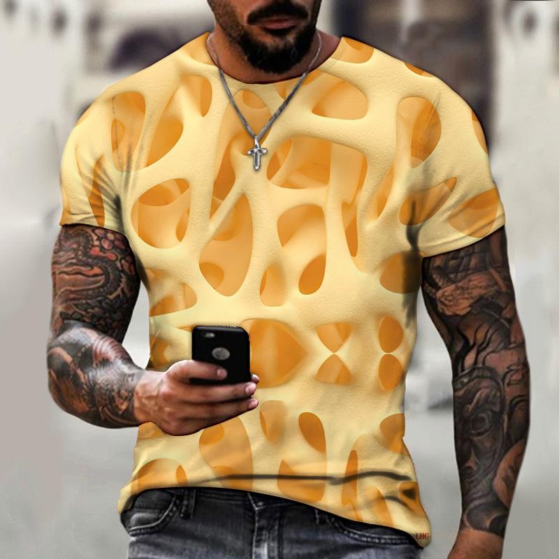 Visual Feast Abstract Creative Art Patterns 3D Printing, Summer Men's Short Sleeved T-shirts