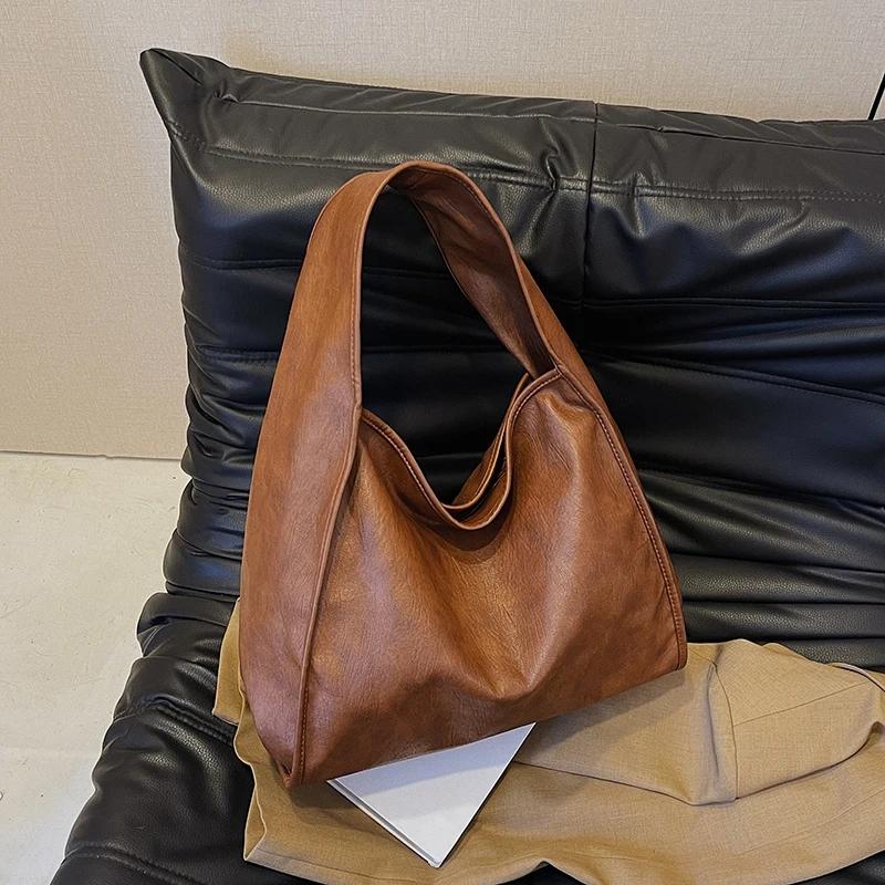 Versatile Large Capacity Soft Leather Bag  Commuter Shoulder Bag  High-End and Versatile  New Fashion