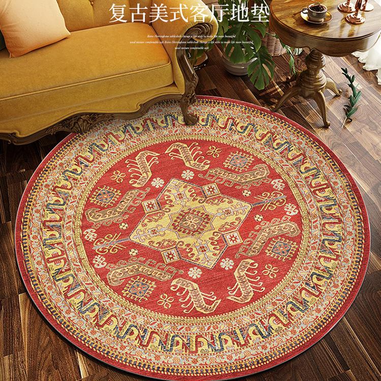 Moroccan Style Living Room Decoration Round Carpet Large Area Rugs for Bedroom Home Rocking Chair Floor Mat Washable Lounge Rug