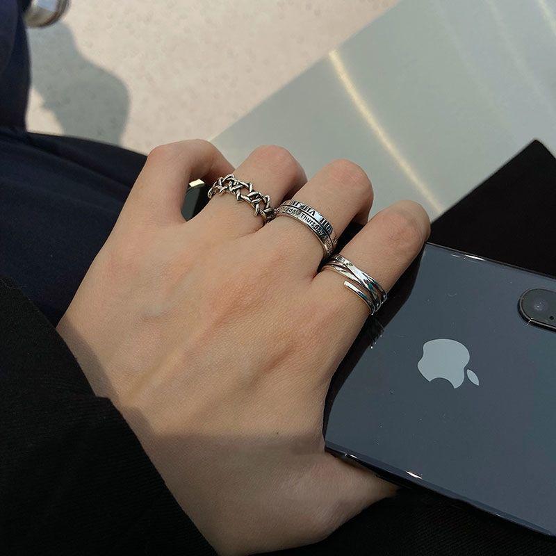 

Retro Roman Numeral Index Finger Ring - Unisex Trendy Design with Open Band