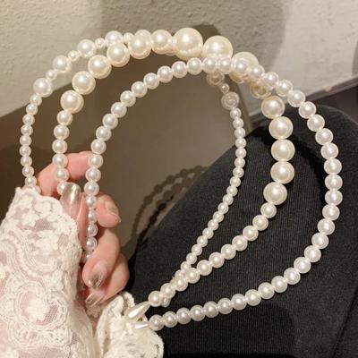 Mode Weiß Faux Perle Haarreif Elegant Voll Perle Braut Stirnbänder Hochzeit Haarschmuck Für Frauen Mädchen Neuer Kopfschmuck