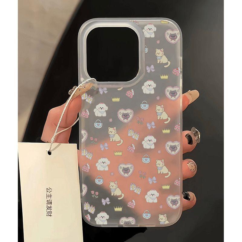 Loving Cats and Dogs for IPhone17 for Apple 16 Women's Phone Case 13 Promax Cartoon 14 Transparent 12