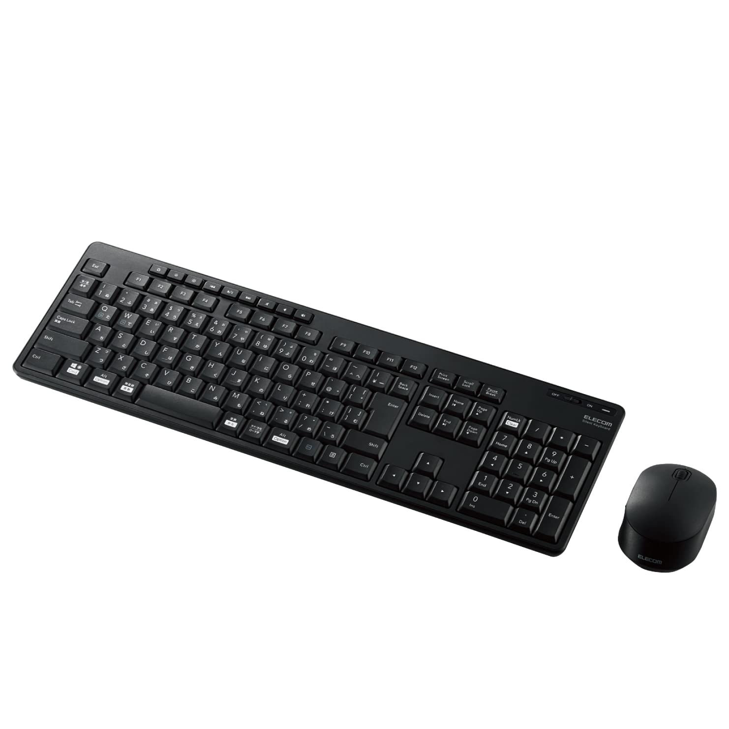 

ELECOM Wireless Full Keyboard Quiet Design Mouse Set Antibacterial Black TK-FDM116SKMBK чорний