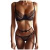 European and American Sex Underwear, Sexy Women's Perspective Three-point Underwear