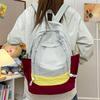 Schoolbag New Contrasting Color Splicing Nylon Backpack Casual and Lightweight Schoolbag High School Student Large Capacity Backpack