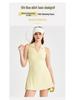 Women's Breathable Polo Collar Sports Dress with Hollow-out Back & Waist-cinching Tennis Skirt