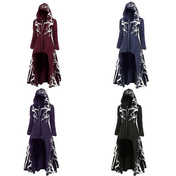Jachetă cu șal neregulată pentru doamne, pelerina de Halloween, gotică, punk