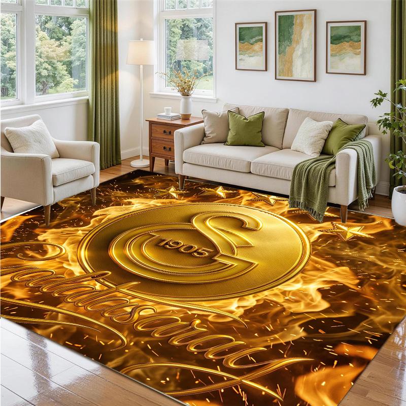 Galatasaray FC Design Crystal Velvet Rug Soft Decorative Mat for Bedroom Entrance