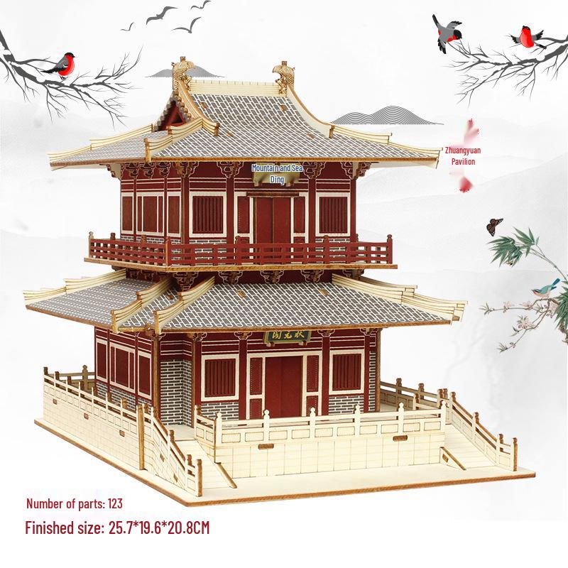 Chinese-Style 3D DIY Wooden Villa Model Kit