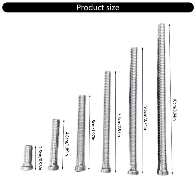 6Pcs Billiard Cue Weight Bolts Screws Replacement Counterweight Screw Pool Cue Weight Bolts Screw With Wrench & Box