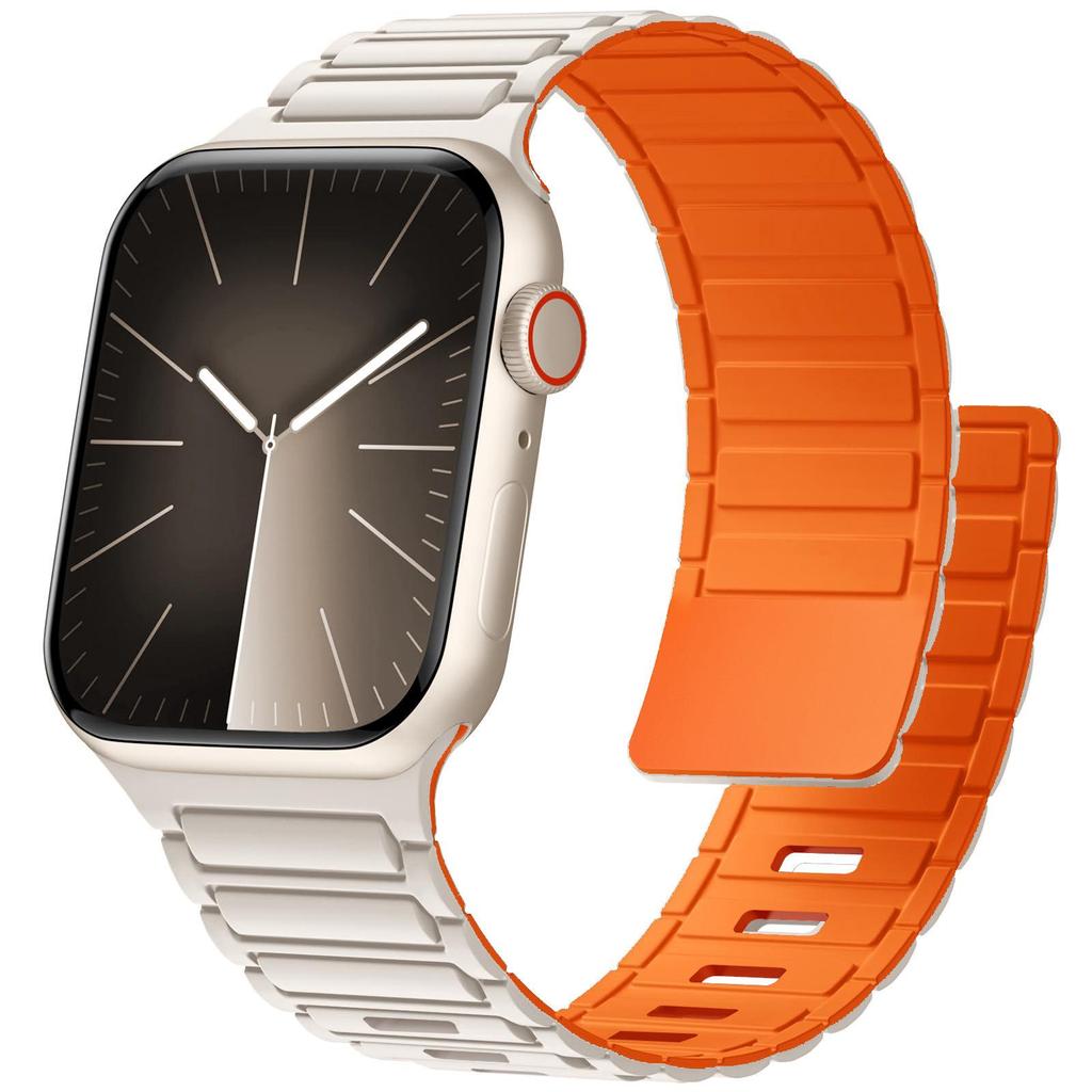 Strong Magnetic Silicone Strap for Apple iWatch S11 - Ultra Secure Three-Bead Buckle