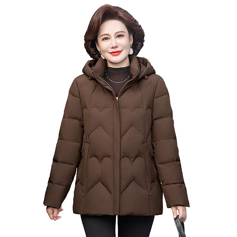 Middle-aged and elderly down jackets for women's new winter models, small people, thickened foreign-style white duck down mother jackets