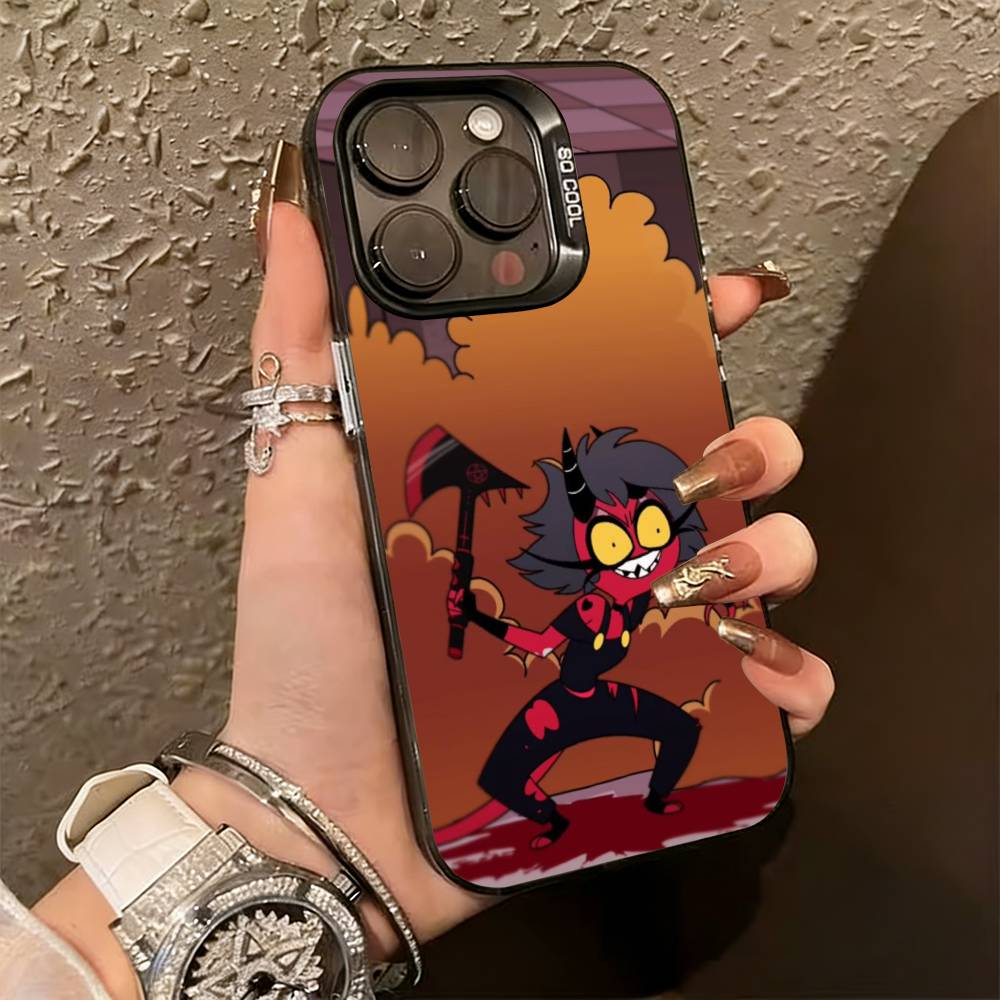 H-Helluva Boss M-Millie Phone Case For iPhone 17,16,15,14,13,12,11 Plus,Pro Max,XS,Colored Silver Plated Inside Cover iPhone14